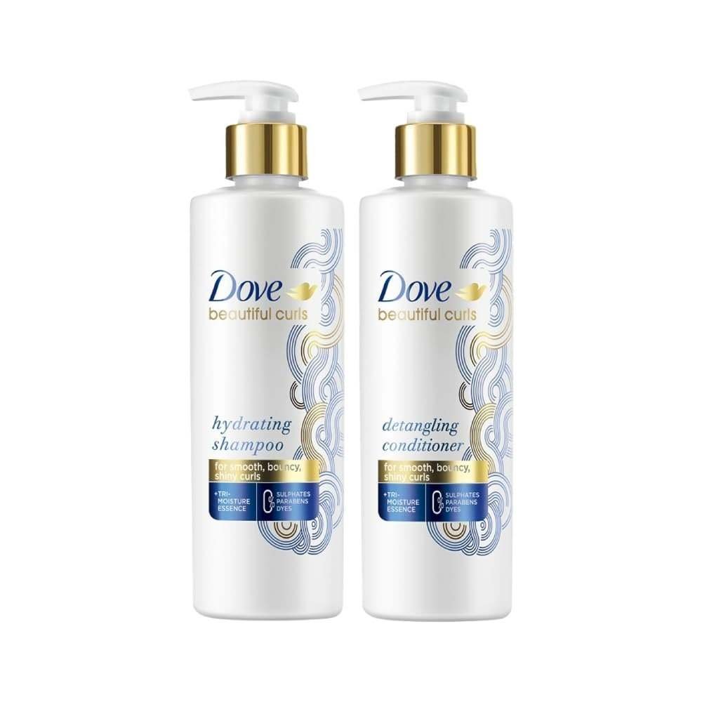 uk51iQRBt7R4L-1-1.jpg Dove Beautiful Curls Sulphate Free Hydrating Shampoo 380ml + Conditioner 380ml, (Combo Pack)| No Parabens & Dyes | Made for Curly Hair, With Tri-Moisture Essence for smooth, shiny, bouncy curls - Fast UK Delivery - Image 1