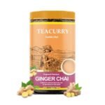 TEACURRY Ginger Chai (100 Grams, 50 Cups) - Adrak Chai with Assam Black Tea - 100% Natural Flavoured Tea with Real Ginger | Refreshing & Tasteful Ginger Flavor Chai Tea - Fast UK Delivery