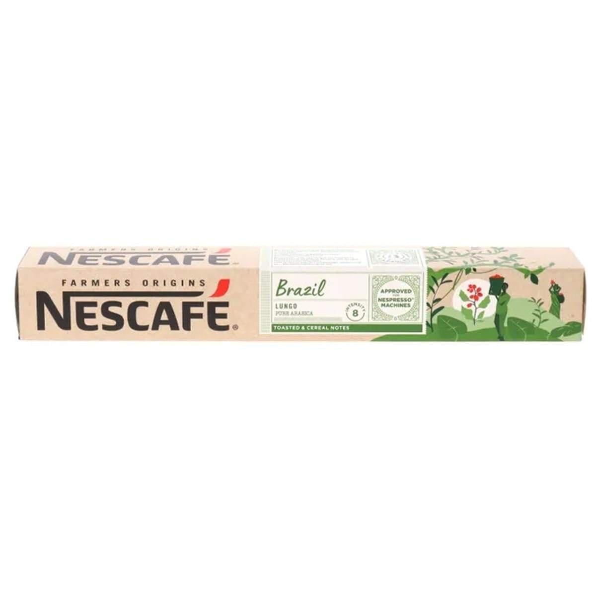 uk51j-QC-jKL-1.jpg Nescafe Farmers Origins Coffee Capsules|Brazil Lungo|Pure Arabica With Toasted & Cereal Notes-10 Pods Per Pack,70 Grams - Fast UK Delivery - Image 1