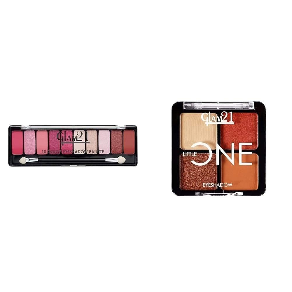 uk51jVyIusHzL-1-1.jpg Glam 21 Shades of Trend Eyeshadow Palette 10 Highly Pigmented Shades 13.5gm - Shade -04 Little One 4-in-1 Eyeshadow Palette Ultra pigmented, Easy to blend Long Lasting Eye Make Up Kit |Pool Party-02 - Fast UK Delivery - Image 1