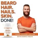 mars by GHC Beard Biotin- 100% Vegan, 60 Tablets (Pack of 1) | Promotes Stronger & Thicker Beard Growth, Powered With Vitamin A, Vitamin E, Vitamin B7, Keratin & Amino Acids - Fast UK Delivery - Image 7