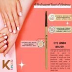 KINDED Gel and Liquid Eye Liner Eyes Makeup Brush Professional Series for Makeup Beauty with Smooth Soft Synthetic Hair Bristles Anti Rust Aluminium Ferrule Natural Wooden Handle Grip - Fast UK Delivery - Image 4