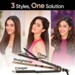 Vega 3 in 1 Hair Styler for Women, (India's No.1* Hair Styler Appliance Brand) Straightener, Curler and Crimper, Suitable for All Hair Types, Gold-Black (VHSCC-01) - Fast UK Delivery - Image 7