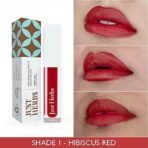 Just Herbs Ayurvedic Creamy Matte Long Lasting Liquid Lipstick, Lightweight & Hydrating Lip Colour with Liquorice & Sweet Almond Oil - Hibiscus Red - Fast UK Delivery - Image 4
