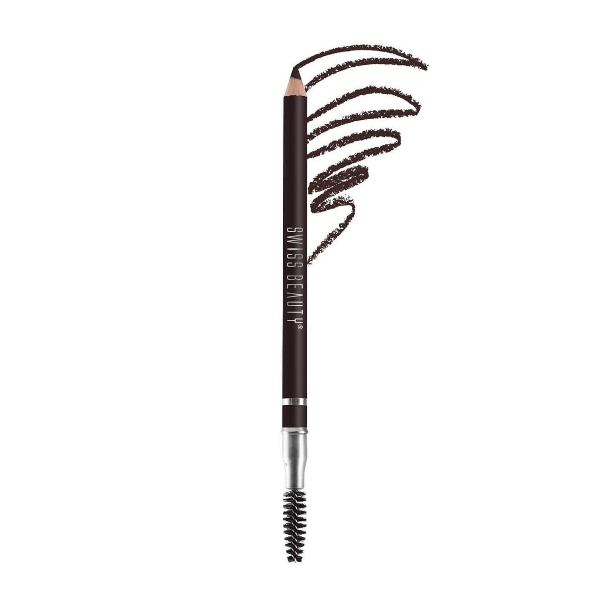 uk51k9FNDlbyL-1-1.jpg Swiss Beauty Eyebrow Definer Pencil With Spoolie | Smudge Proof, Waterproof And Pigmented Eyebrow Pencil |Shade - Deep Brown, 1.5Gm | - Fast UK Delivery - Image 1