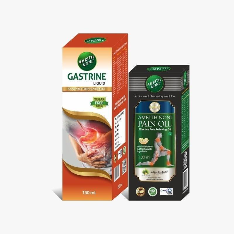 uk51kj92ACIpL-1-1.jpg Amrith Noni Gastrine 150ml + Pain Oil 100ml Bundle Natural Digestive Support & Herbal Pain Relief Promotes Healthy Digestion & Alleviates Muscle & Joint Discomfort - Image 1