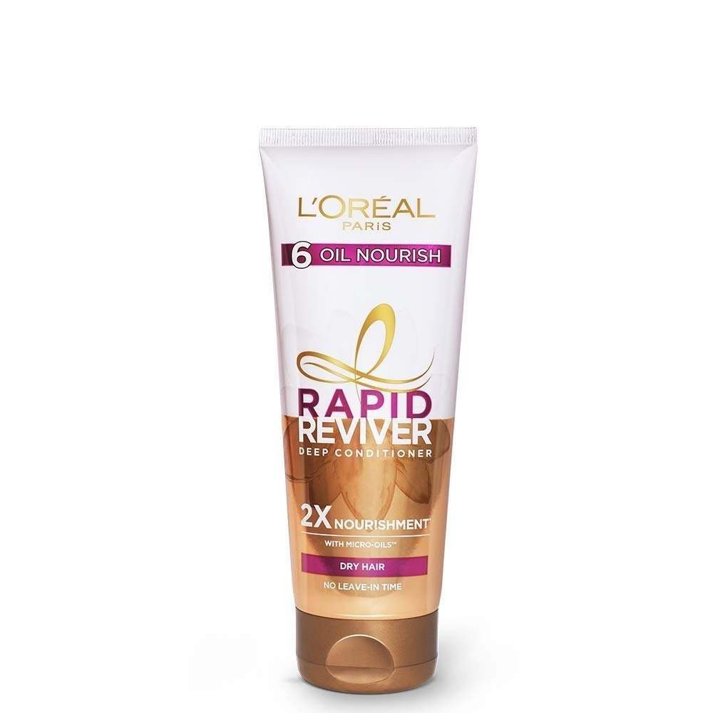 uk51kniN5bQ3L-1-1.jpg L'Oreal Paris Deep Conditioner, With Micro-Oils, Deeply Nourishes Dry Hair, No-Leave In Time, Rapid Reviver 6 Oil Nourish, 180ml - Fast UK Delivery - Image 1