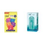 Godrej aer pocket, Bathroom Air Fragrance - Assorted Pack of 5 (5x10g) and Godrej aer matic, Automatic Air Freshener Kit with flexi control - Cool Surf Blue (225 ml) - Fast UK Delivery
