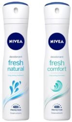 Nivea Female Deodorant Spray, Fresh Comfort, 150Ml And Deodorant Spray, Fresh Natural, 150Ml, Pack Of 1 - Fast UK Delivery