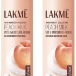 LAKME Peach Milk, Light Weight Moisturizer, 200Ml Lotion, For Soft Glowing Skin, With Vitamin C, E & Peach Milk Extract, 12Hr Moisture Lock, Non-Oily, Non-Sticky Face Cream (Pack Of 2) - Fast UK Delivery