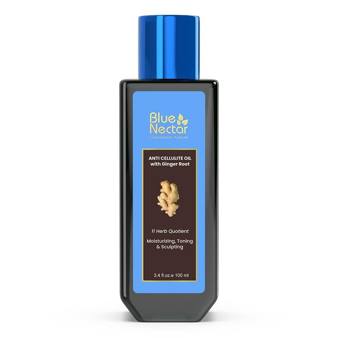 uk51laKghW3oL-1.jpg Blue Nectar Ginger Oil Anti Cellulite Body Massage Oil for Skin Tightening, Toning & Hydration | Authentic Ginger Root Massage Oil with Plant Based Vitamin B & C for Women and Men (11 Herbs, 100ml) - Image 1