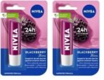 Nivea Lip Balm, Fruity Berry Shine, 4.8G,Purple (Pack of 2) - Fast UK Delivery