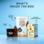 Bevzilla Gift Box of 10 Assorted Instant Coffee Cubes With Electric Frother & Enamel Mug| 100% Arabica Coffee |Date pam Jaggery| Healthy Coffee| Festive Gifting | Premium Box| Gift Box| Best Gift - Fast UK Delivery - Image 3