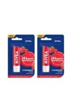 Nivea Set of 2 24 Hr Melt-In Moisture Lip Balm - Strawberry Shine - Fast UK Delivery