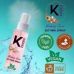 KINDED Combo of Makeup Fixer Setting Spray & Makeup Remover Oil Based Mint Green Dual Phase Cleanser Micellar Water Liquid Infused with Aloe Vera Extracts & Jojoba Oil for Girls Women - 60 ml each - Fast UK Delivery - Image 6