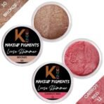 KINDED Loose Shimmer Makeup Foil Pigments Glitter Eyeshadow for Women Smokey Eyes Face Brow Bones Body Highlighter Metallic Beauty Shiny Dust Powder Pearls (Combo 3gm each, Bronze & Carrot Red) - Fast UK Delivery - Image 3