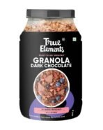 True Elements Crunchy Granola Dark Chocolate 900g - Granola for Breakfast | 23% Berries, Seeds & Almonds | 100% Wholegrain Cereal | Healthy and Tasty Breakfast - Fast UK Delivery