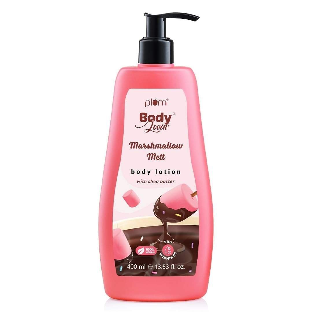 uk51n93fkvOL-1.jpg Plum BodyLovin' Marshmallow Melt Body Lotion, Shea Butter & Vitamin B5 For Deep Moisturization, Non-Greasy, Soft & Glowing Skin, For Dry to Very Dry Skin, Cozy Cocoa Marshmallow Fragrance (400 ml) - Fast UK Delivery - Image 1