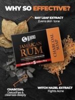 Beardo Jamaican Rum Perfumed Luxury Soap for Men, 75g X 5 | Deep Cleanses Skin Pores with Activated Charcoal | Soaps for Bath | Repairs broken skin| Long Lasting Fragrance | All Skin Type - Fast UK Delivery - Image 4