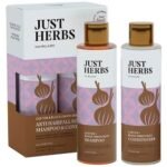 Just Herbs Anti Hairfall Control Kit (Shampoo 100ml+Conditioner100ml) with Goodness of Natural Vitamin E, Bhringraj & Black Onion Seed for Shiny, Smooth Hair - All Hair Types - Fast UK Delivery