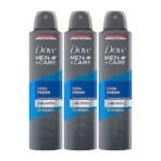 Dove Men+Care Cool Fresh Dry Spray Antiperspirant Deodorant, Up To 48 hrs Protection From Sweat & Odour, Instantly Dry for Cleaner Feel, Dermatologically Proven Formula, Soothes & Moisturises Skin, Clean, Refreshing Scent, 250ml (Pack of 3) - Fast UK Delivery