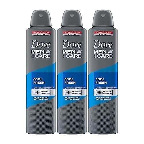 uk51nWnA6IRkL-1-1.jpg Dove Men+Care Cool Fresh Dry Spray Antiperspirant Deodorant, Up To 48 hrs Protection From Sweat & Odour, Instantly Dry for Cleaner Feel, Dermatologically Proven Formula, Soothes & Moisturises Skin, Clean, Refreshing Scent, 250ml (Pack of 3) - Fast UK Delivery - Image 1