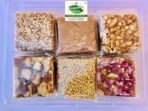 Organic Bites Assorted Premium 6 in 1 Chikki Box - Dry Fruit Chikki, Rose Petal Cashewnut (Kaju) Chikki,Sesame Seed (Til) Chikki, Peanut & Jaggery Chikki, Peanut & Sesame Seed (Til) Chikki and Coconut Chiki (Chikki Combo Pack of 6 in 1) -500 gm - Fast UK Delivery - Image 2