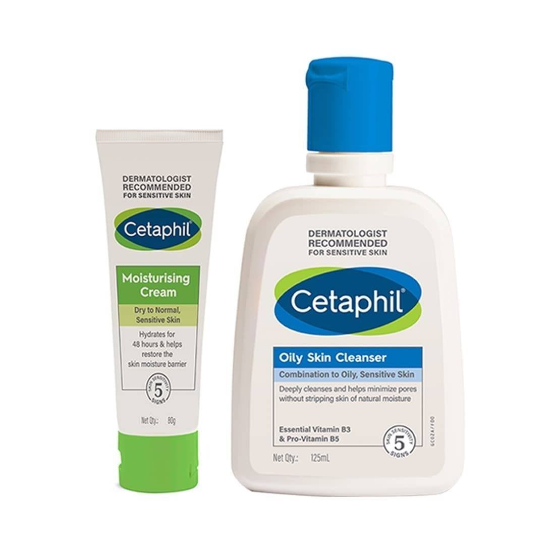 uk51nfQFs9O8L-1-1.jpg Cetaphil Moisturising Cream 80g and Oily Skin Cleanser 125ml Combo - Fast UK Delivery - Image 1