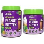 ALPINO Chocolate Peanut Butter Crunch 1kg & ALPINO Chocolate Peanut Butter Smooth 400g - Fast UK Delivery