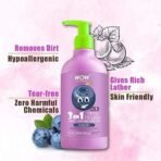 WOW Skin Science Kids Tip To Toe Wash - Shampoo - Conditioner - Body Wash - No Parabens, Sulphate, Silicones, Mineral Oil Or Color - Blueberry, 300 ml - Fast UK Delivery - Image 5