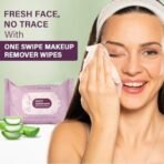 Hilary Rhoda One Swipe Makeup Remover Wipes | Removes Waterproof Makeup | Aleo Vera Infused Makeup Remover Wipes | Hydrating & Cleansing Facial Wipes | Paraben-Free | 25 pcs - Fast UK Delivery - Image 4