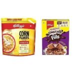 Kellogg's Corn Flakes Original, High in Iron & BGroup Vitamins, Breakfast Cereals, 1.2kg + Chocos Fills, Double Chocolaty, Multigrain, High in Protein & B Vitamins, 0% Maida, Anytime Snack 250g - Fast UK Delivery - Image 2