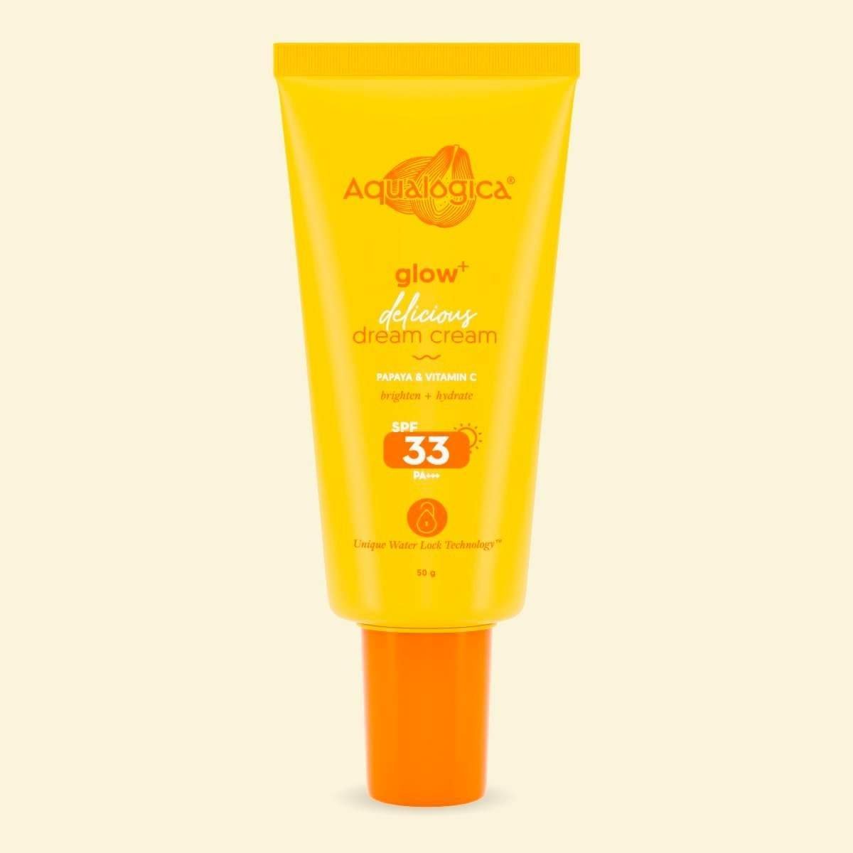 uk51oKAbP8-AL-1-1.jpg Aqualogica Glow+ Delicious Dream Cream with Vitamin C & Papaya - 50g - Fast UK Delivery - Image 1