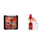 Glam 21 Little One 4-in-1 Eyeshadow Palette Ultra pigmented, |Little Lady-04 Jelly Pop fruity gel lipstick| Moisturising Glossy Finish Gives a Natural Colour Lightweight 02- Strawberry Red, 3.5gm - Fast UK Delivery