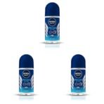 NIVEA MEN Fresh Active 50ml Deo Roll On | With Fresh Ocean Extracts| 72 H Freshness| 0% Alcohol | Dermatologically Approved & Paraben Free Formula (Pack of 3) - Fast UK Delivery