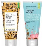Aroma Magic Sunscreen Sun Block Lotion, SPF 30, 50ml & Aroma Magic White Tea & Chamomile Face Wash 100 ml - Fast UK Delivery - Image 2