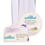 mCaffeine Blueberry Swirl Deep Moisturizing Body Butter | 5 Essential Ceramides for Skin Repair with Shea Butter & Cocoa Butter | 72Hrs Long Lasting Moisturization | Winter Body Care | Fruity Blueberry Aroma | Body Butter for Women and Men - 200g - Fast UK Delivery