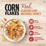 Kellogg's Corn Flakes Real Almond Honey 650g | High in Iron, Vitamin B1, B2, B3, B6 & C | Naturally Cholesterol Free | Corn Flakes, Breakfast Cereal (Pack of 2) - Fast UK Delivery - Image 4