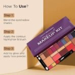 Hilary Rhoda Professional Makeup Kit | 40 Eyeshadows | Highlighter | Face Powder | 3 Contour & 3 Blushes | 6 Lip Glosses | Makeup Kit for Women | Highly Pigmented | 4 Brushes - 74g (Multicolor Shade-2) - Fast UK Delivery - Image 7