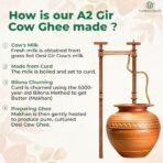 Yugmantra Organic Foods 100% Pure Natural Desi Gir Cow Ghee (500 ml x 2 = 1 litre) in Glass Bottle Prepared from A2 Milk Bilona Method-Immunity Superfood Helps Reduces Joint - Fast UK Delivery - Image 5