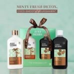 Just Herbs Coconut Almond Body Milk And Charcoal Body Wash, Detox & Nourish Hydraclean Kit for Men and Women - Combo Gift Set (2 x 300ml) - Fast UK Delivery - Image 3