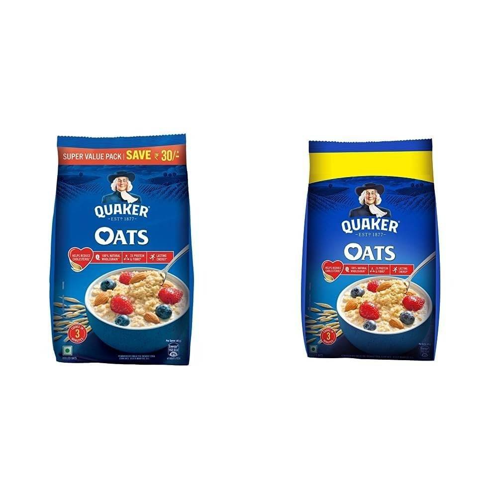 uk51qeOJlj8yL-1.jpg Quaker Oats 2Kg|Rolled Oats Wholegrain & Oats 1Kg, Rolled Oats Natural Wholegrain, Nutritious Breakfast Cereals, Dalia Porridge, Easy To Cook - Honey - Fast UK Delivery - Image 1