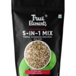 True Elements Mixed Seeds for Eating - 5 in 1 Seeds Mix 250gm | Edible Seeds | Healthy Seed Snacks | 100% Natural and Roasted Seeds | Fibre Rich Seeds | Mix of Pumpkin, Watermelon, Sunflower, Chia & Flax (Pack of 1) | High in Protein - Fast UK Delivery