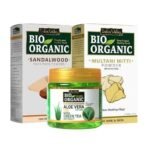 Indus Valley Bio Organic Non-Toxic Aloe Vera Gel + Sandalwood Face Pack + Multani Mitti Powder | Healing Clay | Bentonite Clay (175Ml +200G+200G) - Fast UK Delivery - Image 2
