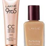 LAKME Perfecting Liquid Foundation, Pearl, Long Lasting, Waterproof, Full Coverage, 27ml & 9 To 5 CC Cream Mini, 01 - Beige, Light Face Makeup With Natural Coverage, Spf 30, 9g - Fast UK Delivery