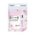 L'Oreal Paris Glycolic Bright Glowing Serum Sheet Mask, Face Mask for Glowing Skin, 22 g - Fast UK Delivery