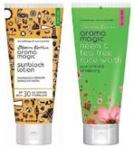 Aroma Magic Sunscreen Sun Block Cream, SPF 30, 50ml and Aroma Magic Neem And Tea Tree Face Wash, 100ml - Fast UK Delivery - Image 2