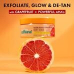 mCaffeine Glow Boost Grapefruit Body Scrub | Tan Removal | AHA- Lactic & Glycolic Acid, Niacinamide | Vitamin C Rich Grapefruit for Glowing, Soft & Smooth Skin | Remove Dry, Dead Skin | Fruity Grapferuit Aroma - 175g - Fast UK Delivery - Image 3