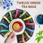 TEACURRY Assorted Green Tea bags (12 gramsreen Tea Bags) - Helps with Weight Management, Tummy, and Ageing -12 Premium Herbal Pyramid Tea bags - Fast UK Delivery - Image 4