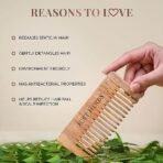Just Herbs Handmade Wooden Neem Comb for Hair Growth and Hairfall Control for Men & Women - Fast UK Delivery - Image 5